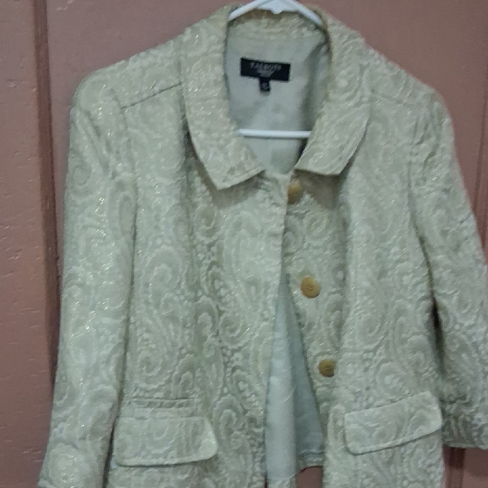 Talbots Cream Paisley Brocade Blazer